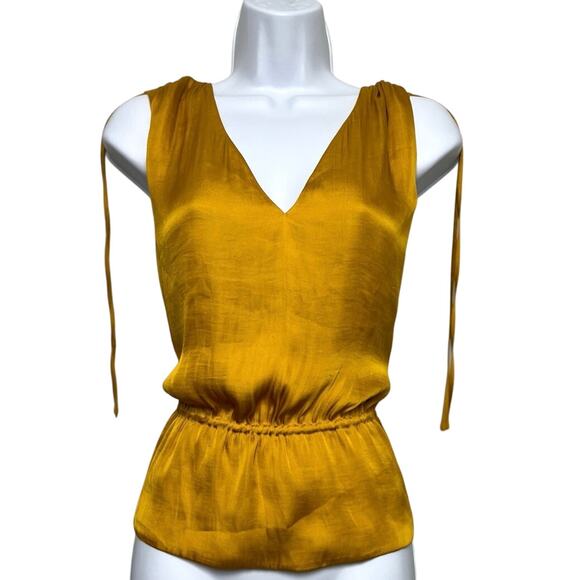 Banana Republic Tops - Banana Republic Satin Ruched Cropped Peplum Top XL